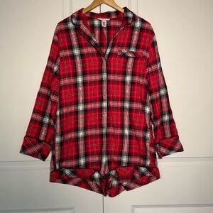 Victoria's Secret Red and Black Plaid Jumpsuit Pajamas